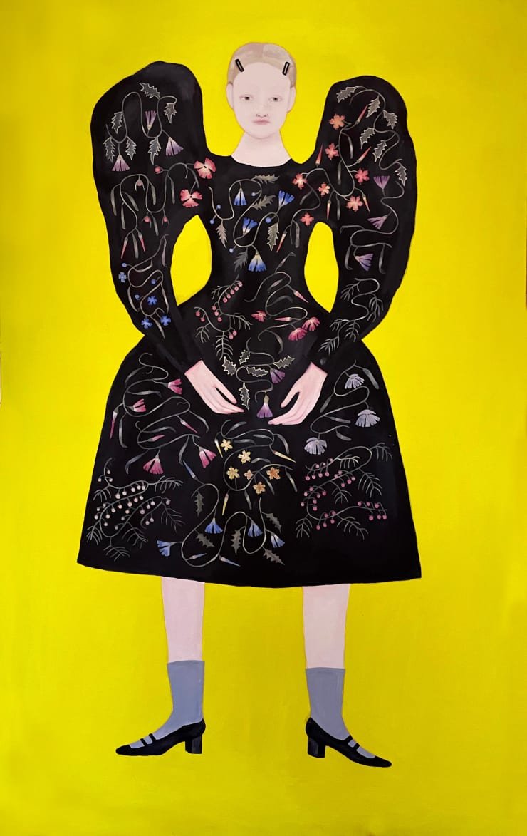 Frida Wannerberger When the Wagner Group is declared a terrorist organisation under UK legislation and you think about the world and life and the future, 2023 Oil and acrylic on canvas 160 x 100 x 4 cm