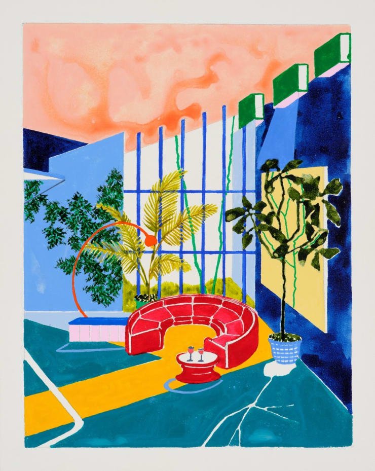 Charlotte Keates At first you moved, 2023 Acrylic on clay panel 25.5 x 20.5 cm