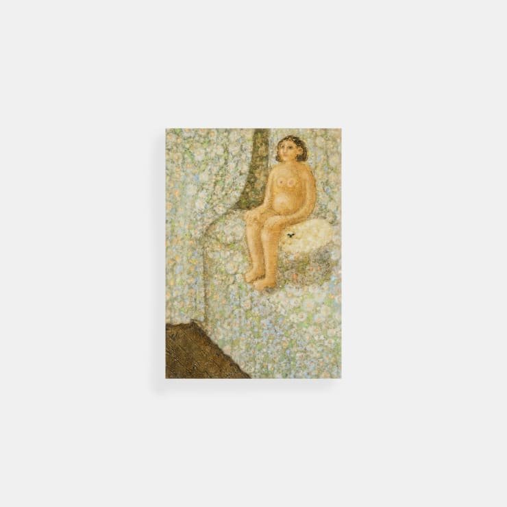 Plum Cloutman Casual Seat, 2022 Pastel, watercolour pencil and oil on paper, mounted on board 21 x 15 cm