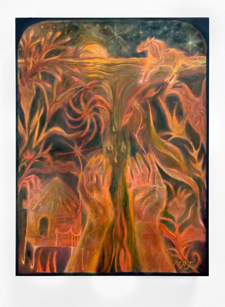 Margaret R Thompson Moon Gold, 2022 Oil and wax on cradled panel 61 x 45.7 cm 24 x 18 in
