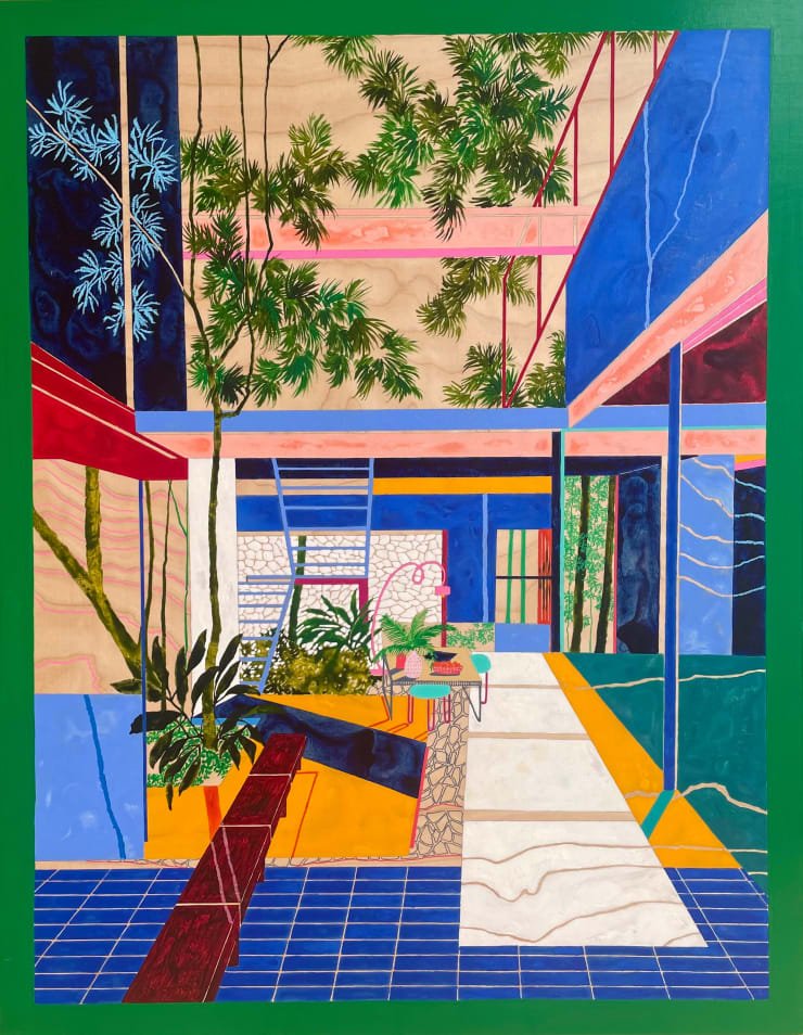 Charlotte Keates Your soft cocoon, 2023 Acrylic and oil pastel on panel 90 x 70 cm