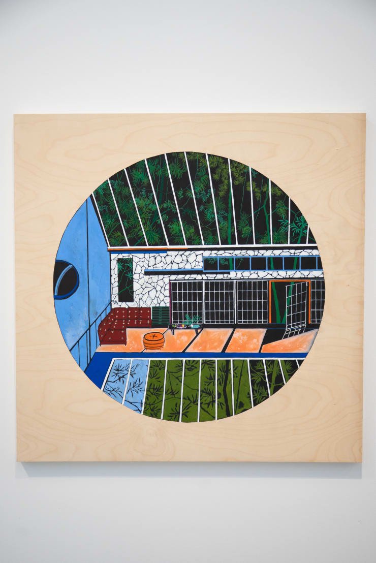 Charlotte Keates A shadow in the light, 2023 Acrylic and oil on wood panel 90 x 90 cm