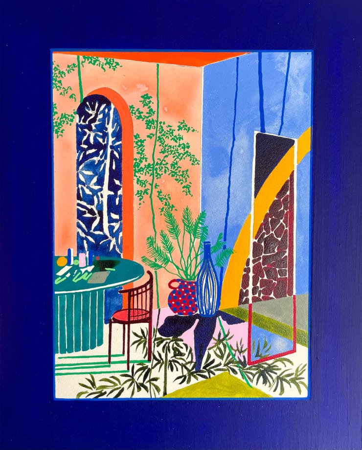 Charlotte Keates A seed of growth (seven), 2023 Acrylic on clay board 20.5 x 25.5cm