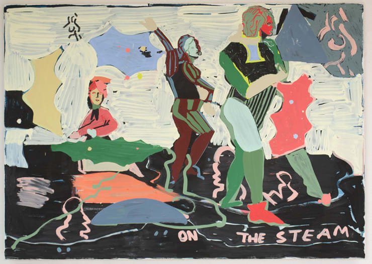Ed Burkes On the Steam, 2023 Oil on canvas 85 x 120 cm