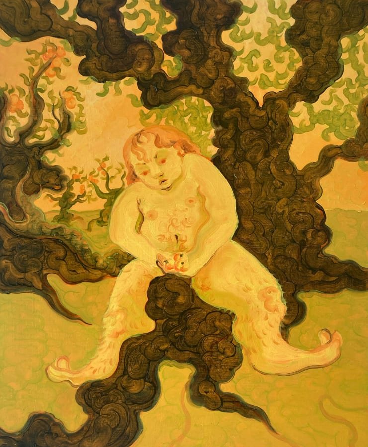 Georg Wilson Three Little Peaches, 2022 Oil on panel 48 x 40 cm