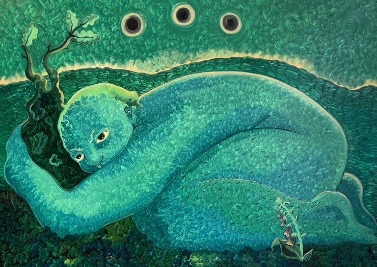 Georg Wilson Never Leave Again, 2023 Oil on panel 50 x 70 cm