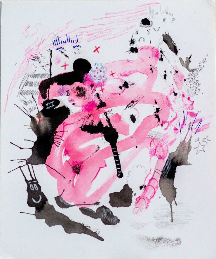 Dannielle Hodson Puckish, 2023 Ink and pencil on paper 26 x 22 cm