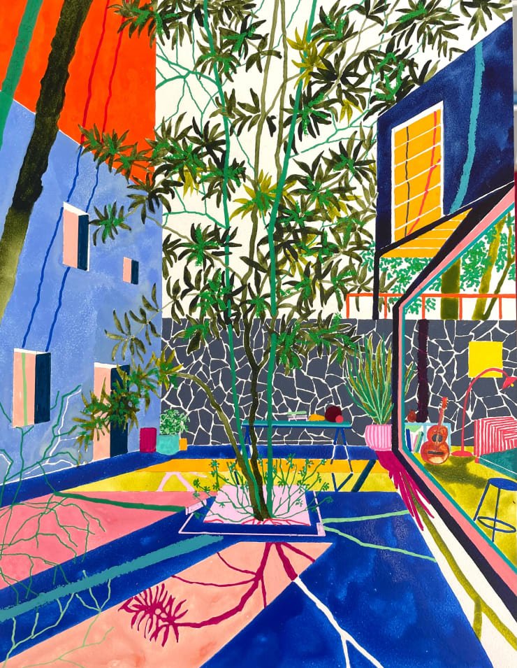 Charlotte Keates The exact moment of anytime, 2023 Acrylic and oil on board 35.5 x 28 cm