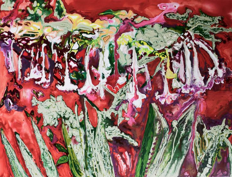 Rhiannon Salisbury Thorn Apple Jimsonweed, 2022 Acrylic and oil on cotton stretched canvas 130 x 100 x 3.5 cm