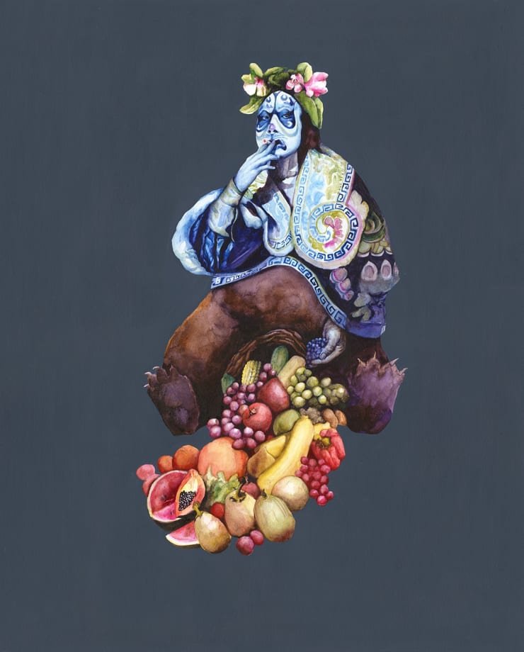 Kirsty Whiten, The Great Mother / Cornucopia / Hard Work of Creating, 2017, watercolour and acrylic on paper, 50 x 40 cm